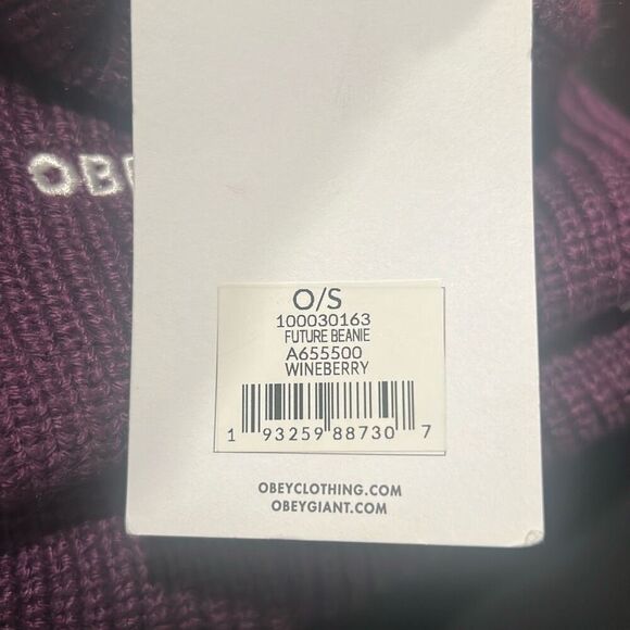 ✨OBEY FUTURE BEANIE - WINEBERRY✨ - Picture 7 of 9